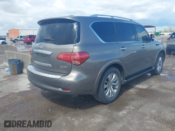 2017 Infiniti QX80 with VIN JN8AZ2NF8H9644800, listed as a IAAI auction lot 41898790 with 129,262 mi miles. Bid and sale history available at carsss.com. Image 4.