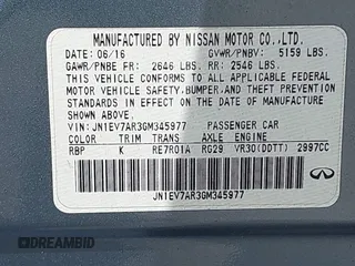 2016 Infiniti Q50 3.0t Premium with VIN JN1EV7AR3GM345977, listed as a IAAI auction lot 42093709 with 85,405 mi miles. Bid and sale history available at carsss.com. Image 9.