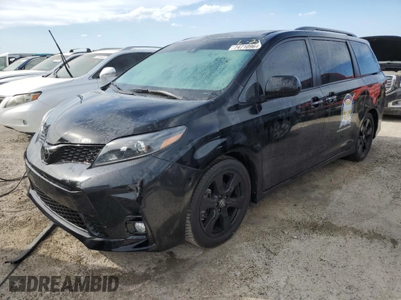 2020 Toyota Sienna SE with VIN 5TDXZ3DC8LS082037, listed as a Copart auction lot 74710964 with 36,787 mi miles and Non Repairable. Bid and sale history available at carsss.com. Image 1.