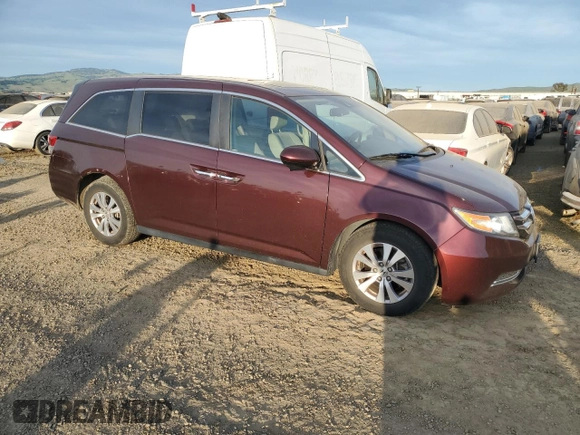2015 Honda Odyssey EX-L with VIN 5FNRL5H6XFB065761, listed as a Copart auction lot 47125025 with 97,263 mi miles and Salvage Title. Bid and sale history available at DreamBid. Image 4.