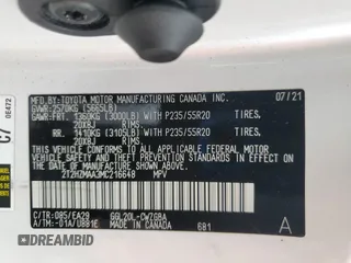 2021 Lexus RX 350 with VIN 2T2HZMAA3MC216648, listed as a Copart auction lot 62113085 with 47,608 mi miles and Salvage title. Bid and sale history available at DreamBid. Image 13.