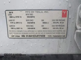 2018 Tesla Model S 75D with VIN 5YJSA1E24JF275038, listed as a IAAI auction lot 41916984 with 116,352 mi miles and . Bid and sale history available at DreamBid. Image 9.