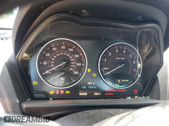 2016 BMW 2 Series 228i with VIN WBA1F9C53GV546624, listed as a Copart auction lot 57800425 with 96,608 mi miles and Salvage title. Bid and sale history available at DreamBid. Image 9.
