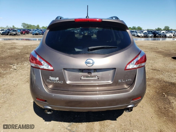 2014 Nissan Murano SL with VIN JN8AZ1MW4EW532746, listed as a Copart auction lot 57940134 with 106,164 mi miles and Salvage Title. Bid and sale history available at carsss.com. Image 6.