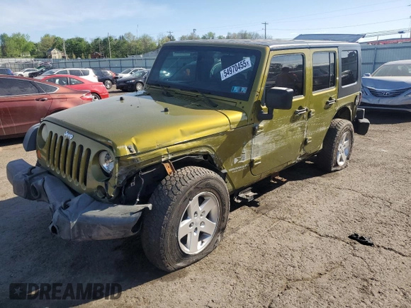 2008 Jeep Wrangler Unlimited X with VIN 1J4GB39108L505868, listed as a Copart auction lot 54970455 with 225,794 mi miles and Salvage Title. Bid and sale history available at DreamBid. Image 1.