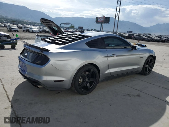 2020 Ford Mustang GT with VIN 1FA6P8CF5L5186488, listed as a Copart auction lot 59711705 with 37,602 mi miles and Salvage title. Bid and sale history available at DreamBid. Image 3.