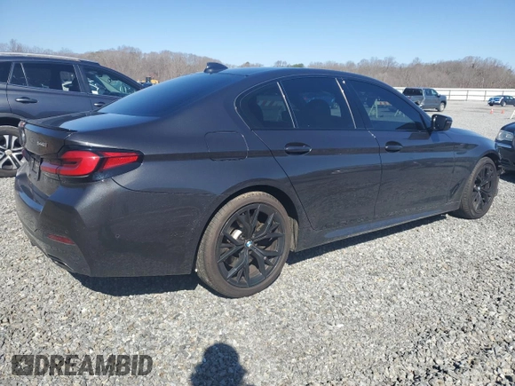 2021 BMW 5 Series 540i with VIN WBA53BJ09MCG05923, listed as a Copart auction lot 48312385 with 41,989 mi miles and Salvage Title. Bid and sale history available at DreamBid. Image 3.