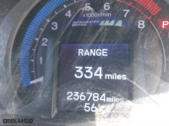 2010 Honda Insight EX with VIN JHMZE2H70AS000266, listed as a IAAI auction lot 41804751 with 236,784 mi miles. Bid and sale history available at carsss.com. Image 15.