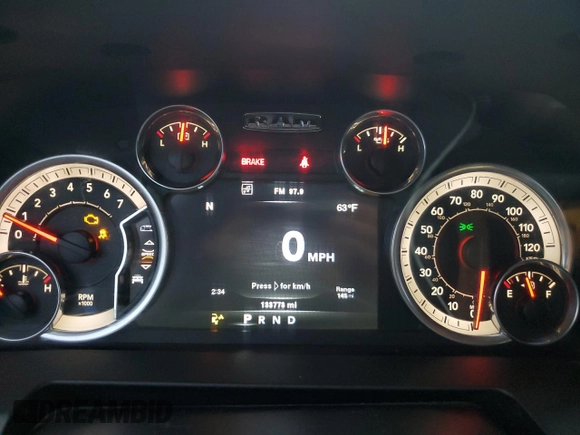 2014 Ram 1500 Big Horn with VIN 1C6RR7LG9ES145278, listed as a Copart auction lot 55737285 with 133,773 mi miles and Salvage title. Bid and sale history available at DreamBid. Image 9.