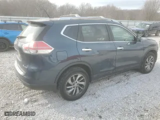 2015 Nissan Rogue SL with VIN 5N1AT2MV9FC811621, listed as a Copart auction lot 46576665 with 153,847 mi miles and Salvage Title. Bid and sale history available at carsss.com. Image 3.