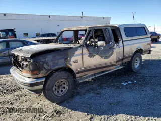 1993 Ford F-150 with VIN 1FTEX14NXPKA30599, listed as a Copart auction lot 84305744 with 0 mi miles and Salvage Title. Bid and sale history available at carsss.com. Image 1.