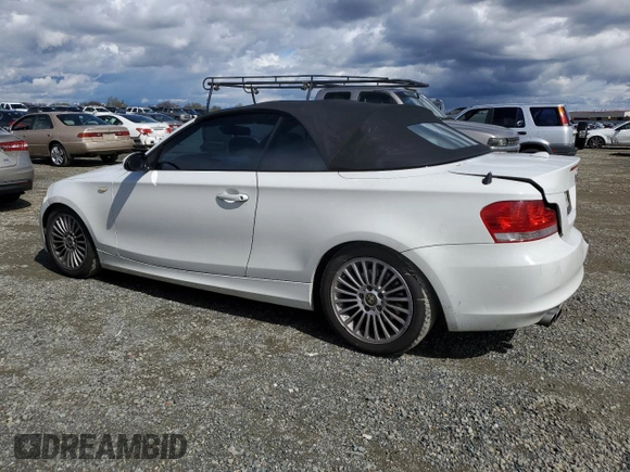 2008 BMW 1 Series 128i with VIN WBAUL73578VE88077, listed as a Copart auction lot 48655115 with 142,931 mi miles and Salvage title. Bid and sale history available at DreamBid. Image 2.