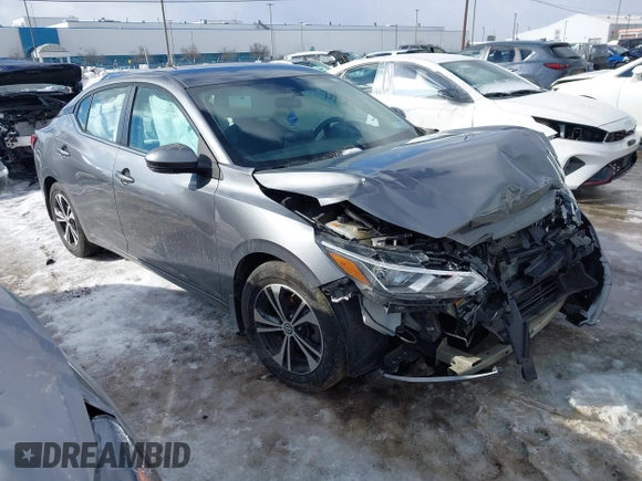 2020 Nissan Sentra SV with VIN 3N1AB8CV1LY304665, listed as a IAAI auction lot 41490185 with 34,327 mi miles. Bid and sale history available at carsss.com. Image 1.