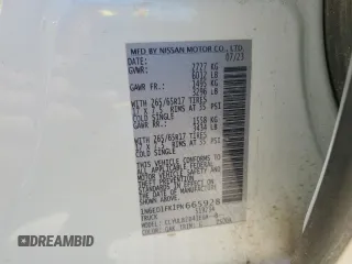 2023 Nissan Frontier SV z VIN 1N6ED1FK1PN665928, wystawiony jako Copart lot #52036625 z przebiegiem 23 760 mil mil oraz Szkoda całkowita • Salvage title. Historia ofert i sprzedaży dostępna na DreamBid. Obrazek 12.