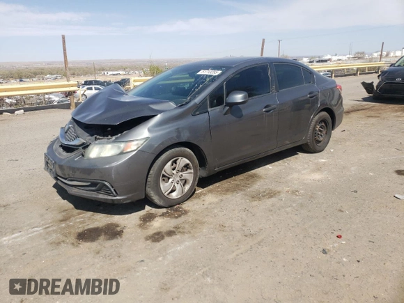 2013 Honda Civic LX with VIN 19XFB2F59DE208913, listed as a Copart auction lot 51713285 with 153,542 mi miles and Salvage Title. Bid and sale history available at DreamBid. Image 1.
