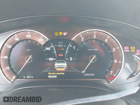 2018 BMW 5 Series 530i with VIN WBAJA5C56JG897692, listed as a IAAI auction lot 41813052 with 37,610 mi miles and . Bid and sale history available at DreamBid. Image 7.