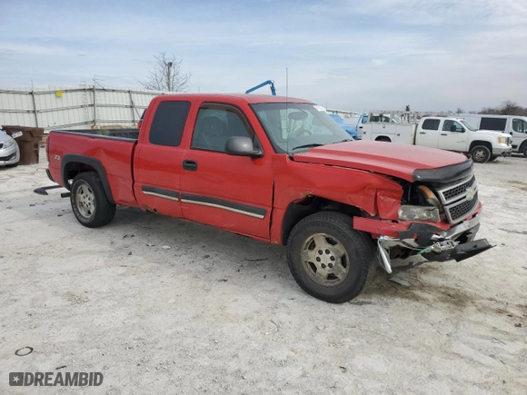 2006 Chevrolet Silverado 1500 LT1 with VIN 1GCEK19B16Z152805, listed as a Copart auction lot 47176185 with 0 mi miles and Salvage Title. Bid and sale history available at carsss.com. Image 4.