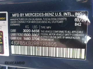 2024 Mercedes-Benz GLE 450 с VIN 4JGFB5KB2RB198805, выставлен на аукционе IAAI как лот 42009093 с пробегом 12 235 миль миль и . История ставок и продаж доступна на DreamBid. Изображение 9.