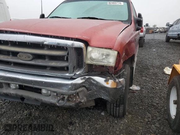 2002 Ford F-350 XL with VIN 1FTSW31FX2EC73836, listed as a Copart auction lot 82403774 with 188,898 mi miles and Salvage title. Bid and sale history available at DreamBid. Image 9.