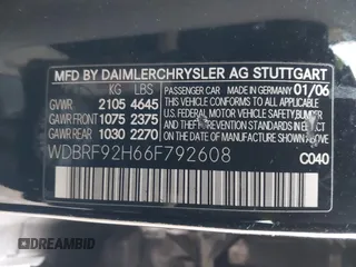 2006 Mercedes-Benz C 280 Luxury with VIN WDBRF92H66F792608, listed as a IAAI auction lot 41386760 with 177,796 mi miles and . Bid and sale history available at DreamBid. Image 9.
