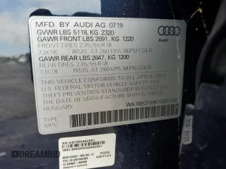 2019 Audi Q3 Premium Plus with VIN WA1BECF39K1083724, listed as a Copart auction lot 60753414 with 35,095 mi miles and Salvage Title. Bid and sale history available at carsss.com. Image 14.