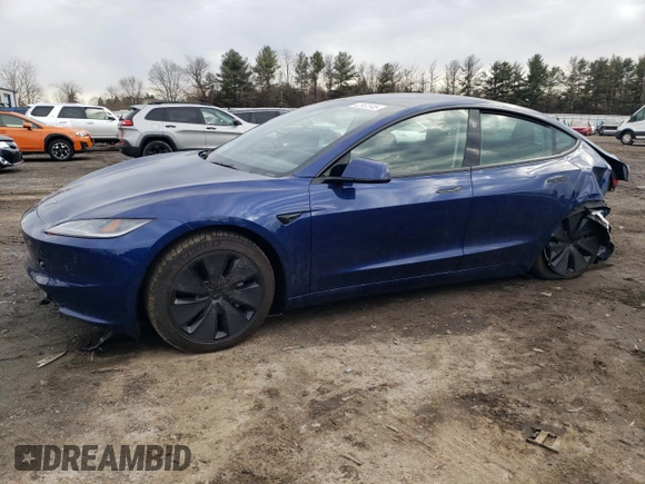 2025 Tesla Model 3 Long Range with VIN 5YJ3E1EA7SF889678, listed as a Copart auction lot 42952045 with 521 mi miles and Salvage Title. Bid and sale history available at DreamBid. Image 1.