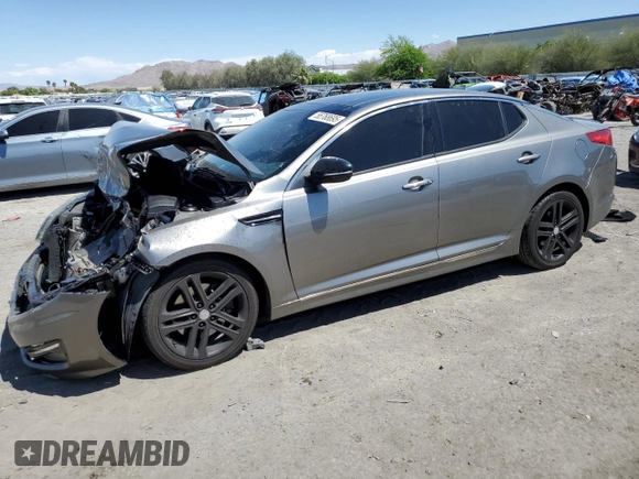2013 Kia Optima SX with VIN 5XXGR4A62DG154244, listed as a Copart auction lot 55768695 with 92,345 mi miles and Salvage title. Bid and sale history available at DreamBid. Image 1.