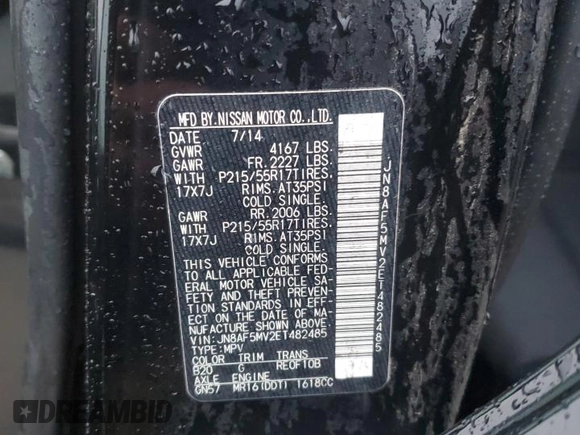 2014 Nissan Juke Nismo with VIN JN8AF5MV2ET482485, listed as a Copart auction lot 84203434 with 53,605 mi miles and Salvage Title. Bid and sale history available at carsss.com. Image 13.