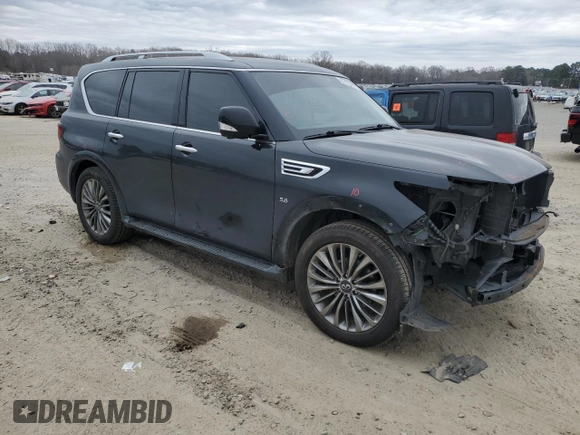 2018 Infiniti QX80 with VIN JN8AZ2NF3J9660053, listed as a Copart auction lot 47475485 with 158,911 mi miles and Clean Title. Bid and sale history available at DreamBid. Image 4.