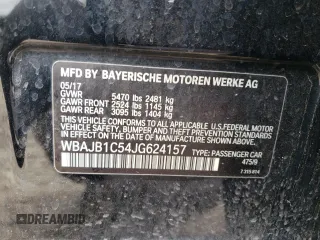 2018 BMW 5 Series 530e xDrive with VIN WBAJB1C54JG624157, listed as a Copart auction lot 51485545 with 111,659 mi miles and Salvage Title. Bid and sale history available at carsss.com. Image 13.