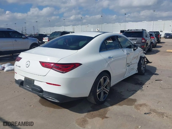 2021 Mercedes-Benz CLA with VIN W1K5J4GB9MN195399, listed as a IAAI auction lot 41493015 with 58,097 mi miles. Bid and sale history available at carsss.com. Image 4.