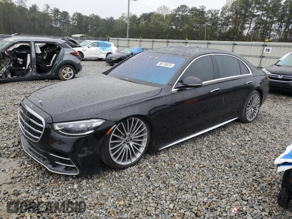 2023 Mercedes-Benz S 580 with VIN W1K6G7GB0PA184579, listed as a Copart auction lot 50176075 with 8,766 mi miles and Salvage Title. Bid and sale history available at DreamBid. Image 1.