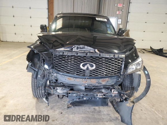 2015 Infiniti QX80 with VIN JN8AZ2NE7F9080402, listed as a Copart auction lot 52141295 with 0 mi miles and Salvage Title. Bid and sale history available at carsss.com. Image 5.