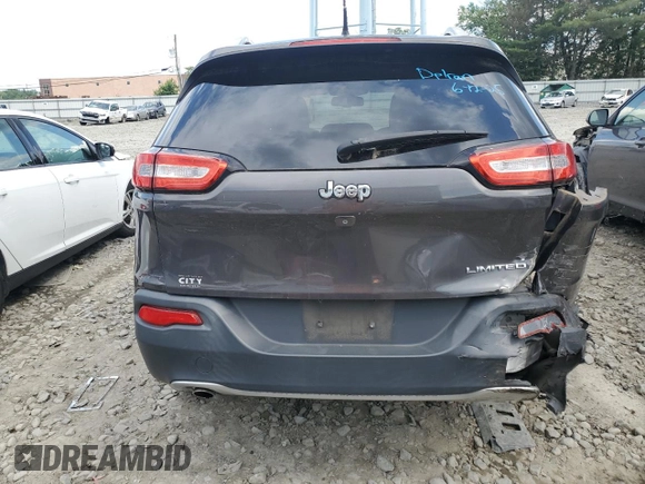 2014 Jeep Cherokee Limited with VIN 1C4PJLDB8EW256206, listed as a Copart auction lot 61712925 with 75,666 mi miles and Salvage title. Bid and sale history available at DreamBid. Image 6.