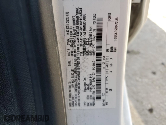 2013 Ford Fiesta SE with VIN 3FADP4EJ8DM194534, listed as a Copart auction lot 51283375 with 88,660 mi miles and Salvage Title. Bid and sale history available at carsss.com. Image 12.