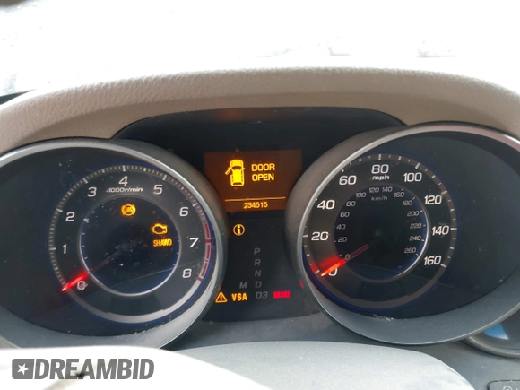 2007 Acura MDX with VIN 2HNYD28257H548844, listed as a IAAI auction lot 41469488 with 234,515 mi miles. Bid and sale history available at carsss.com. Image 7.