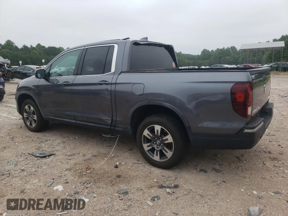 2017 Honda Ridgeline RTL-T with VIN 5FPYK3F65HB027242, listed as a Copart auction lot 62584355 with 43,165 mi miles and Salvage title. Bid and sale history available at DreamBid. Image 2.