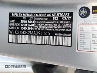2021 Mercedes-Benz CLS with VIN W1K2J5KB2MA091165, listed as a Copart auction lot 68350444 with 35,260 mi miles and Salvage Title. Bid and sale history available at carsss.com. Image 12.