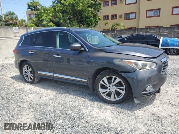 2014 Infiniti QX60 with VIN 5N1AL0MN1EC523322, listed as a Copart auction lot 58406745 with 156,217 mi miles and Salvage title. Bid and sale history available at DreamBid. Image 4.