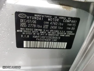 2007 Hyundai Azera SE with VIN KMHFC46FX7A184819, listed as a Copart auction lot 75483044 with 247,428 mi miles and Salvage Title. Bid and sale history available at carsss.com. Image 12.