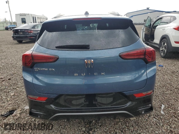 2025 Buick Encore GX Sport Touring with VIN KL4AMESLXSB197192, listed as a Copart auction lot 55429245 with 3 mi miles and Salvage title. Bid and sale history available at DreamBid. Image 6.