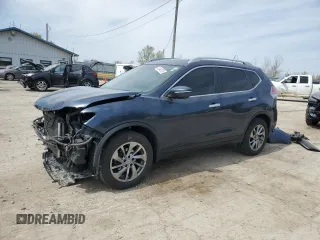 2015 Nissan Rogue SL with VIN 5N1AT2MV9FC906096, listed as a Copart auction lot 53348705 with 119,287 mi miles and Salvage Title. Bid and sale history available at DreamBid. Image 1.