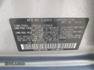 2019 Subaru Crosstrek Limited z VIN JF2GTAMC3K8308107, wystawiony jako IAAI lot #39920602 z przebiegiem 39 396 mil mil oraz . Historia ofert i sprzedaży dostępna na DreamBid. Obrazek 9.
