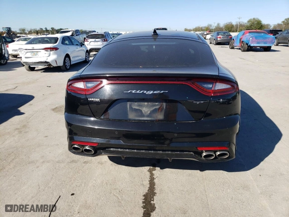2021 Kia Stinger GT with VIN KNAE35LCXM6092069, listed as a Copart auction lot 75066644 with 79,899 mi miles and Salvage Title. Bid and sale history available at carsss.com. Image 6.