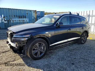 2024 Genesis GV80 with VIN KMUHBDSB5RU152958, listed as a Copart auction lot 82243814 with 33,393 mi miles and Salvage Title. Bid and sale history available at DreamBid. Image 1.