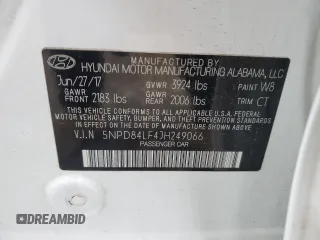 2018 Hyundai Elantra Value Edition with VIN 5NPD84LF4JH249066, listed as a Copart auction lot 52584895 with 140,740 mi miles and Salvage Title. Bid and sale history available at DreamBid. Image 12.
