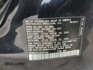 2018 Volkswagen Atlas S with VIN 1V2AP2CA4JC519759, listed as a Copart auction lot 49865655 with 135,124 mi miles and Clean title. Bid and sale history available at DreamBid. Image 13.