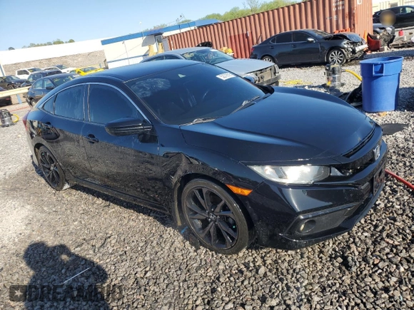 2019 Honda Civic Sedan Sport with VIN 19XFC2F88KE015317, listed as a Copart auction lot 52079595 with 134,652 mi miles and Salvage Title. Bid and sale history available at carsss.com. Image 4.