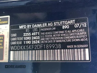 2013 Mercedes-Benz E-Class E 350 with VIN WDDKK5KF2DF189938, listed as a Copart auction lot 54969625 with 139,783 mi miles and Clean Title. Bid and sale history available at carsss.com. Image 12.