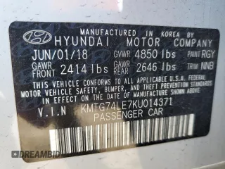 2019 Genesis G70 Advanced with VIN KMTG74LE7KU014371, listed as a Copart auction lot 49051635 with 86,418 mi miles and Non Repairable. Bid and sale history available at DreamBid. Image 12.